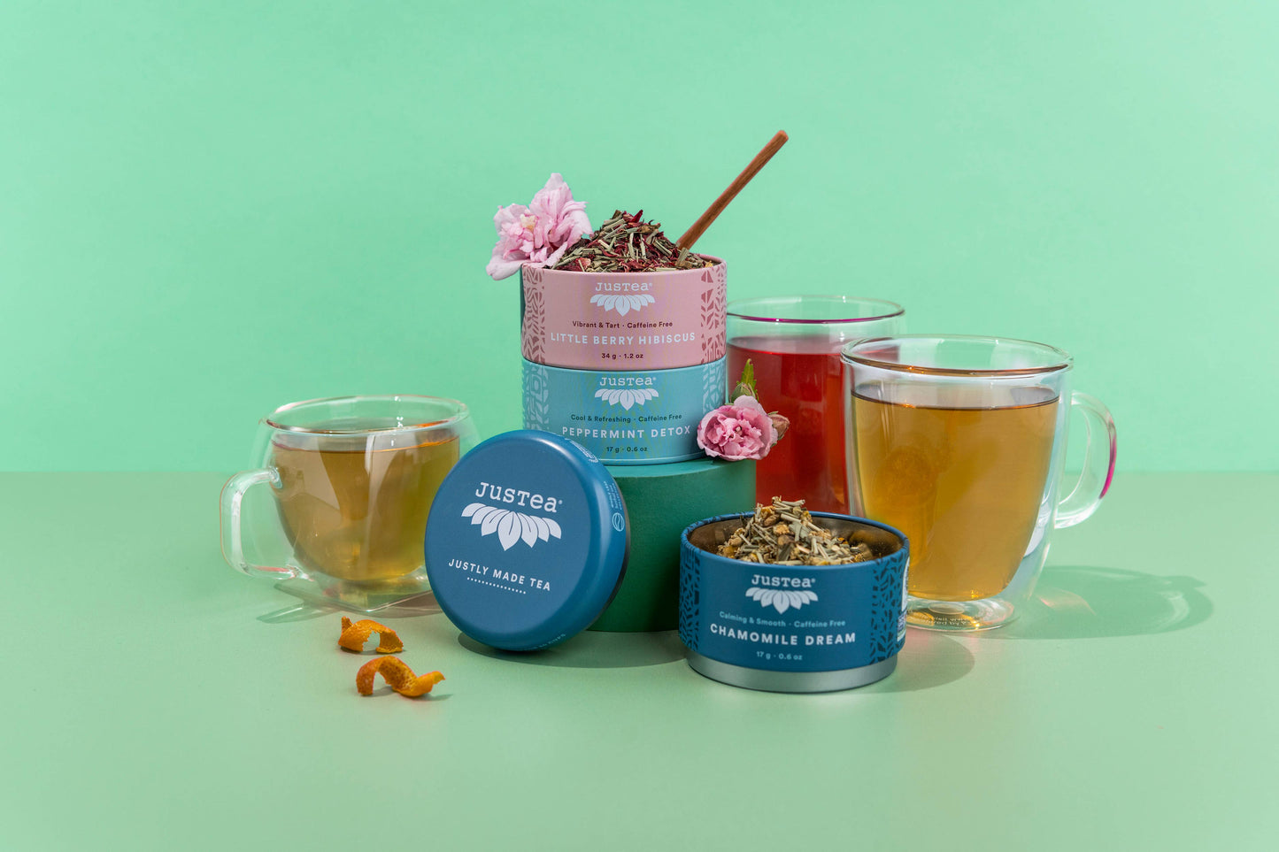 Herbal Tea Trio Tin & Spoon - Organic, Fair-Trade Tea Gift