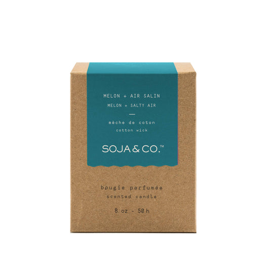 Soy Wax Candle | Melon + Salty Air: 8oz - Cotton Wick