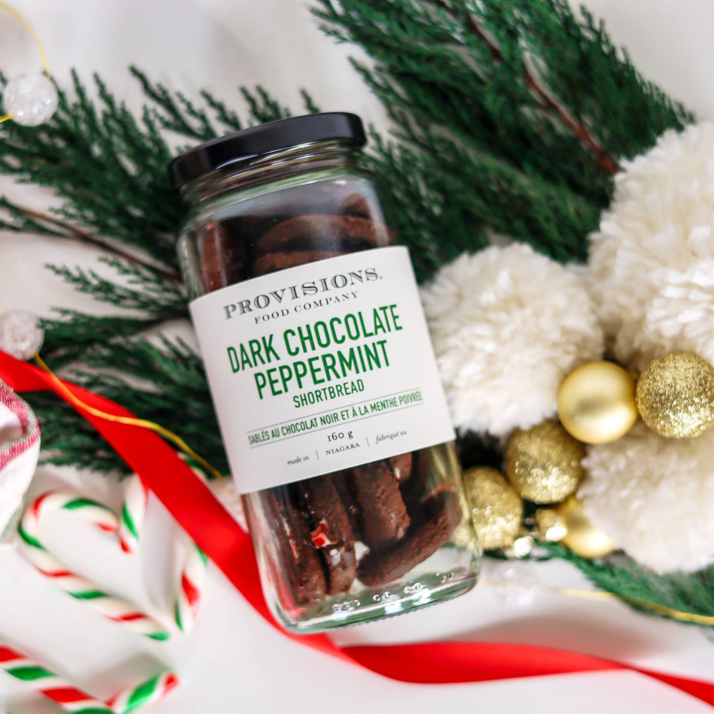 Dark Chocolate Peppermint Shortbread: 160 g