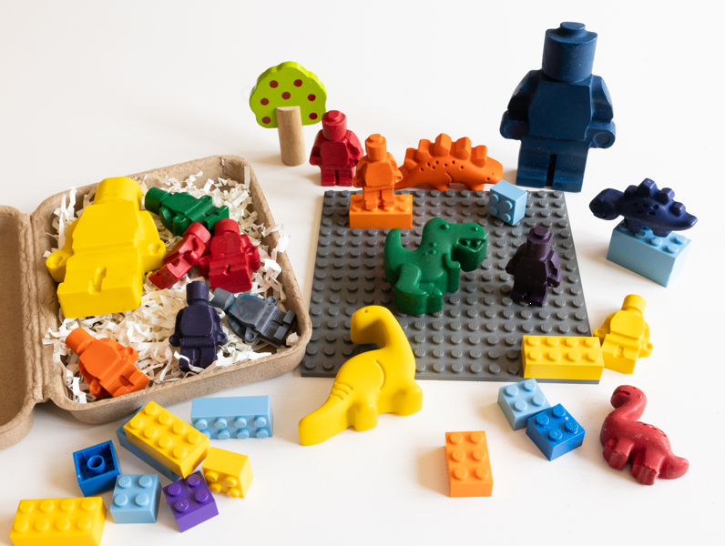 Handmade Crayons - DINO THEME - Crayons faits à la main