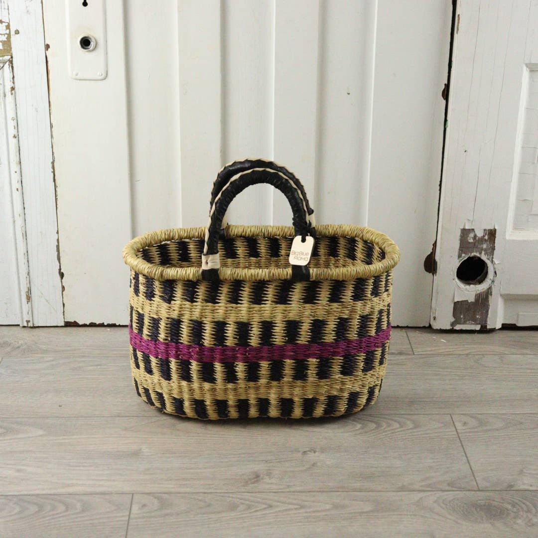 Oval Basket with Two Handles Medium - Traditional Palette