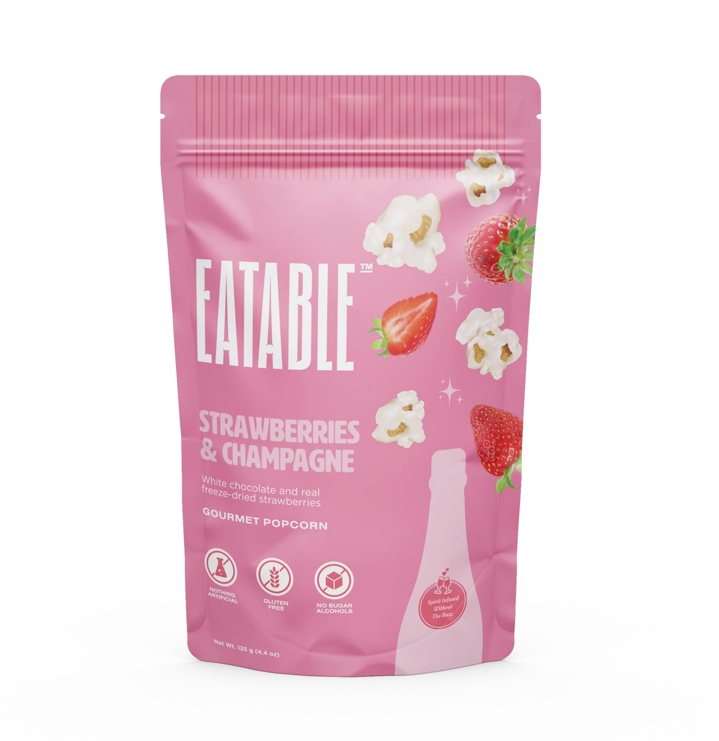 EATABLE - Strawberries & Champagne - White Chocolate Kettle Corn 125G