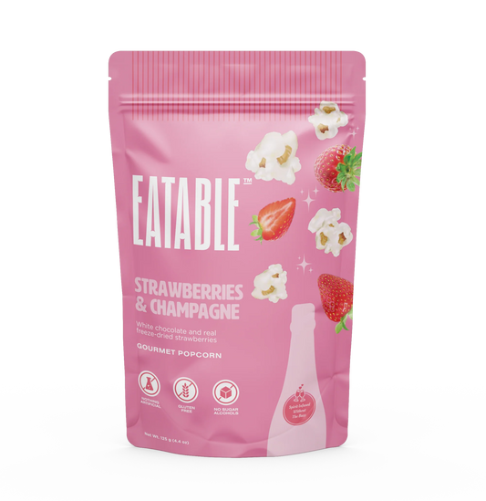 EATABLE - Strawberries & Champagne - White Chocolate Kettle Corn 125G