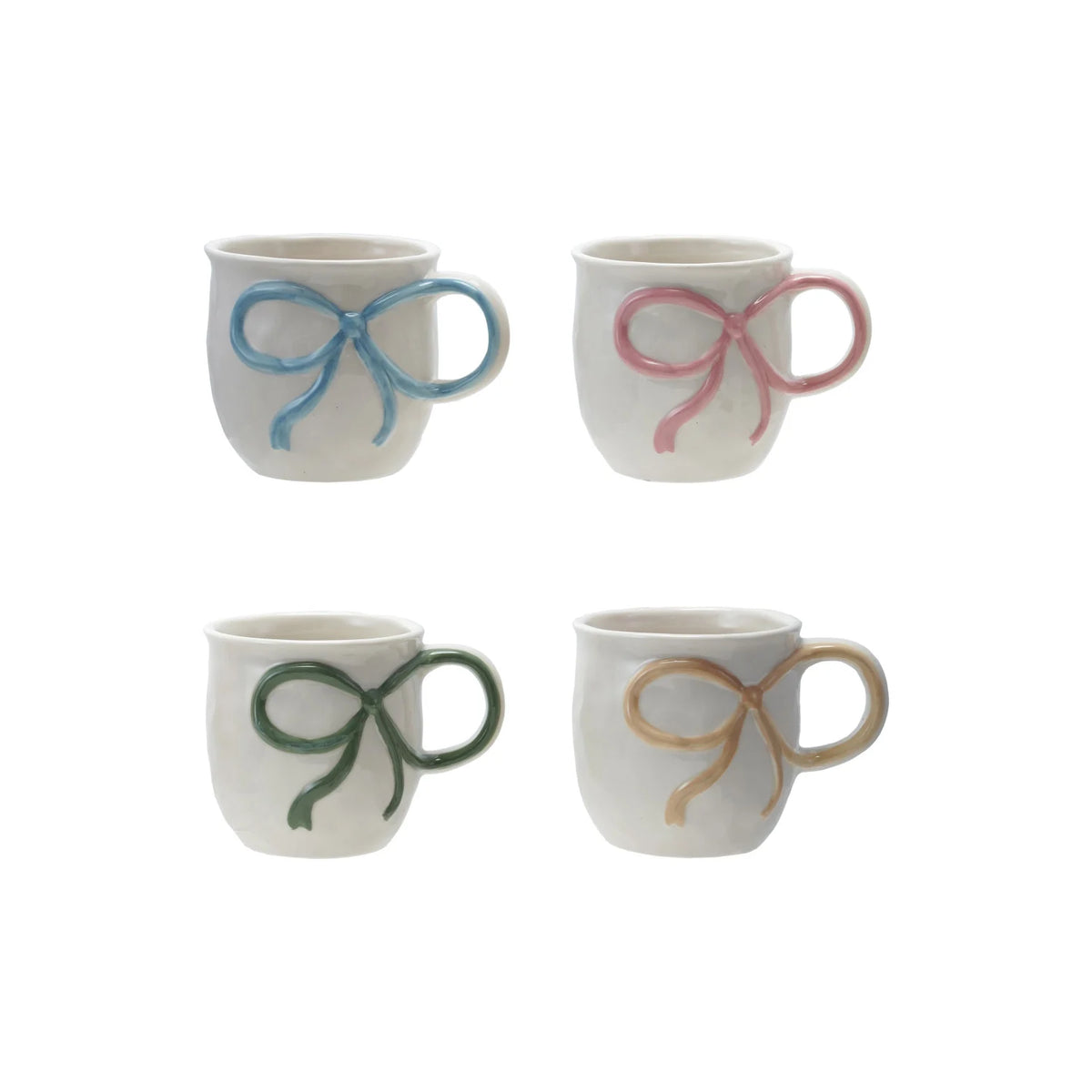 Stoneware Mug with Bow Handle - Assorted