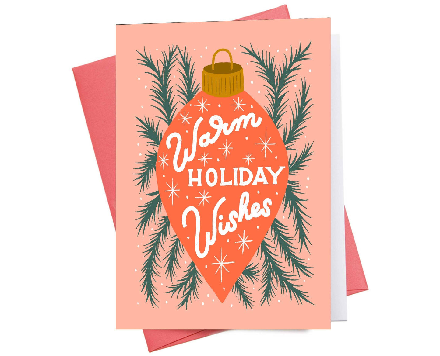 Warm Holiday Wishes Pink | Christmas Greeting Card