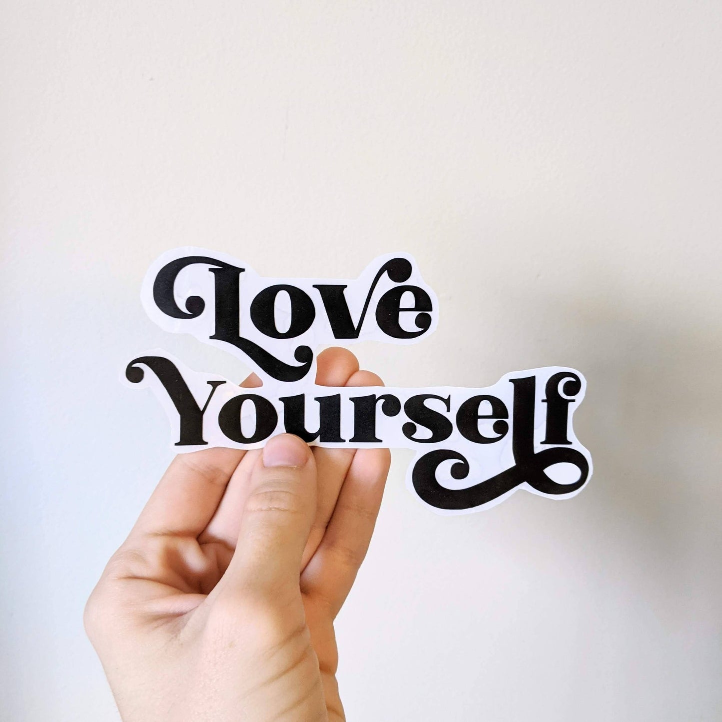 Love Yourself Mirror Decal Adheres with static cling, dorm decor, rental friendly, no adhesive, Affirmations, motivational quote