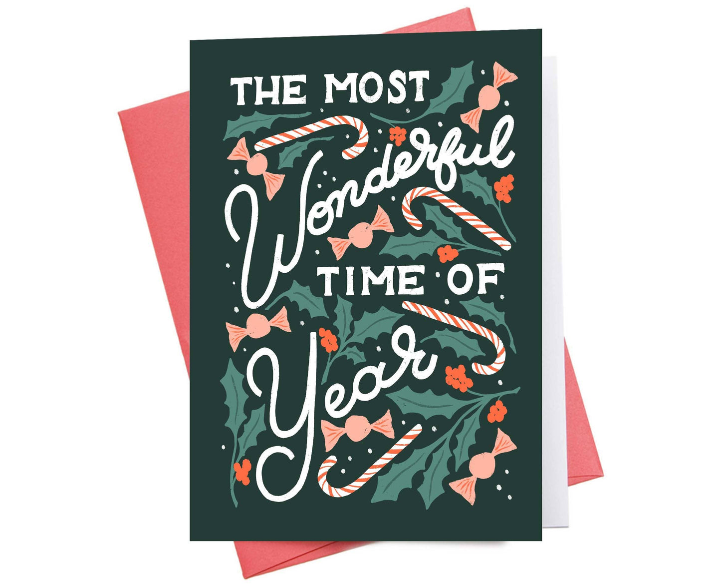 Most Wonderful Time Green | Christmas Greeting Card