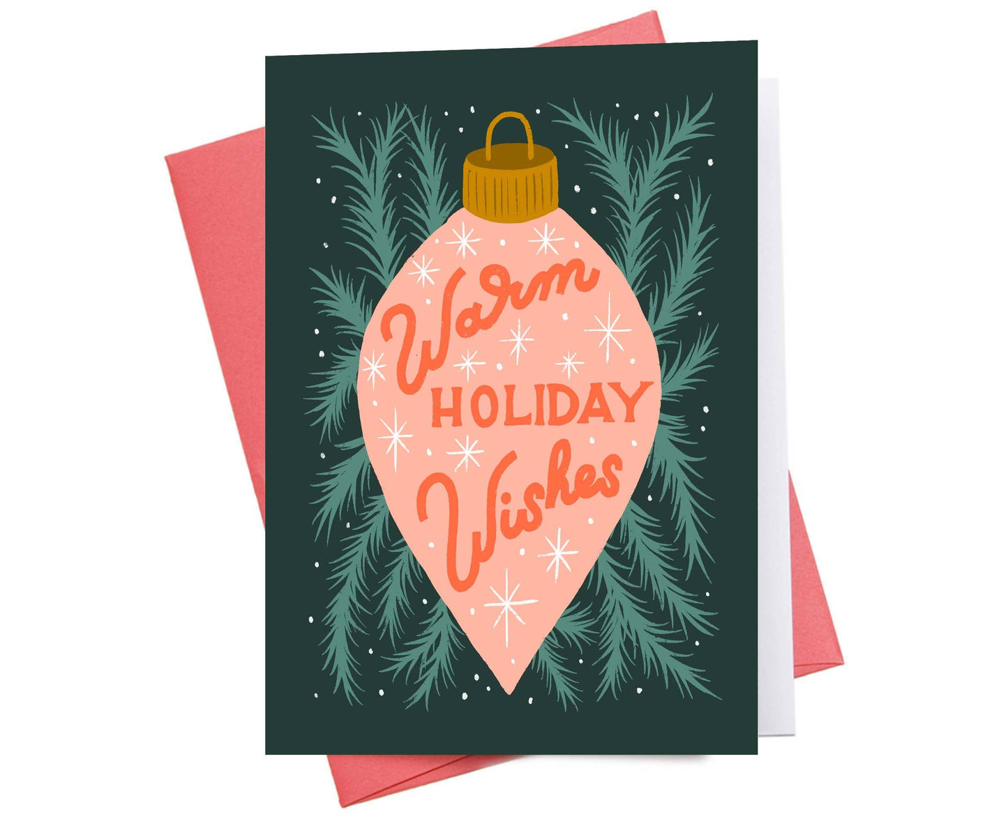 Warm Holiday Wishes Green | Christmas Greeting Card